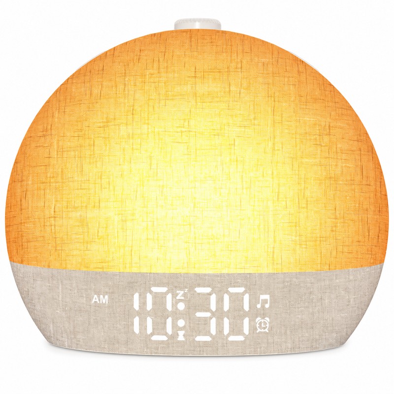 Sunrise Alarm Clock with 30 Soothing Sounds, White Noise Machine,