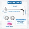 L Shape Shower Arm with Flange,12 Inch Wall Mount Replacement