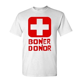 Boner Donor - Hubie Movie Squibb Funny Joke - Unisex T-Shirt (2XL, White)