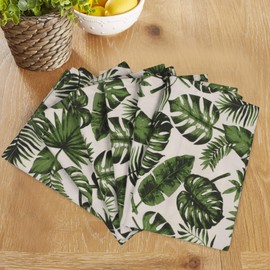 Urban Villa Kitchen Towels Tropical Print Set of 6 Dish Towels for Kitchen 100% Cotton Kitchen Towels Mitered Corners Over Sized 20X30 Inches Kitchen Towels Highly Absorbent Kitchen Hand Tea Towels