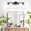 Guliaofo Bathroom Light Fixtures, 4-Light Matte Black Bathroom Vanity Light