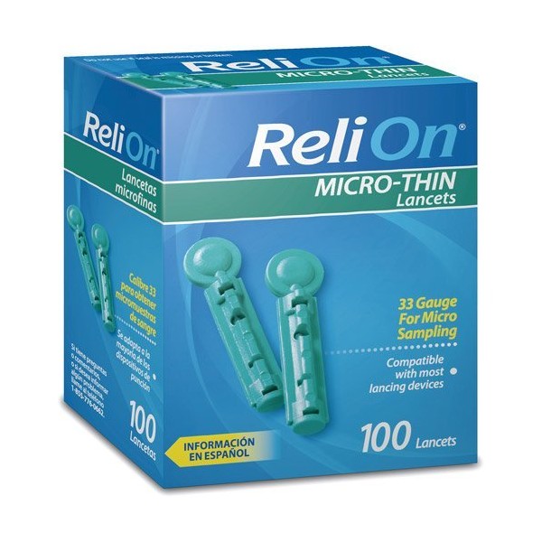 ReliOn 33G Micro-Thin Lancets, 100-ct