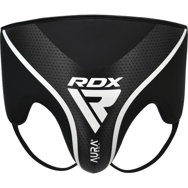 RDX Foul Cup AURA+ Series Cup Protector, Boxing, Kickboxing, Muay Thai, Martial Arts, MMA, Karate, Sparring, Foul Cup, Gold Supporter, Gold Guard, Training, Practice, Adult, Men's, Black T17, Black