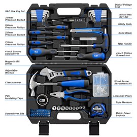 Prostormer 179-Piece Home Tool Kit, General Household Hand Tool Set with Portable Storage Box, Basic Tools for Apartment, Garage, Office and College Dorm