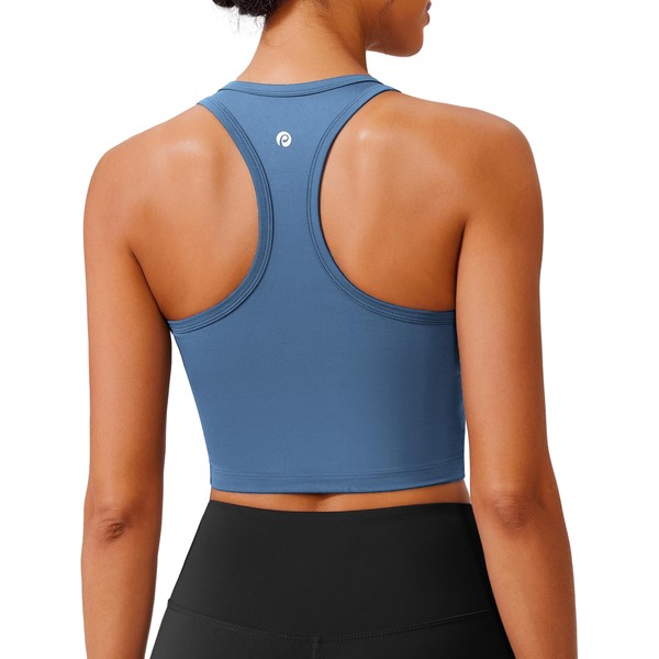 PINSPARK Sports Bra Stretch Racerback Tank Tops for Women Padded