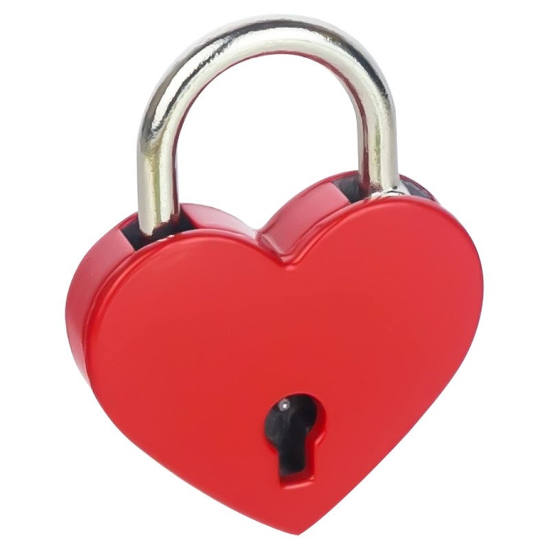 HMF Mini Decorative Padlock with Key in Heart Shape |