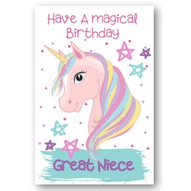 Second Ave Great Niece Unicorn Children's Kids Birthday Card For Her Greetings Card
