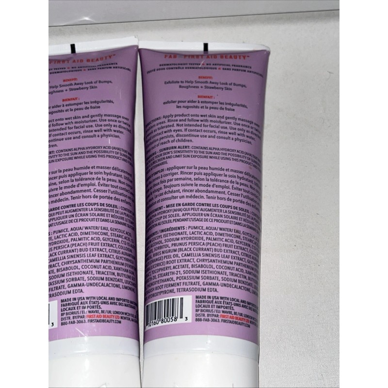 2 Sealed First Aid Beauty KP Bump Eraser Body Scrub,