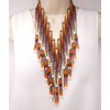 Elosee Bohemian Style Seed Bead Fringe Bib Statement Necklace (Option