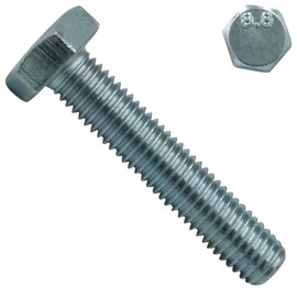 SC933 Hexagon Head Screws with Full Thread 8.8 - M12 x 120 mm - Pack of 5 - DIN 933 / ISO 4017 - Galvanised Steel