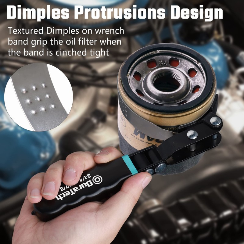 DURATECH 8-Piece Oil Filter Swivel Wrench Set, Wrenches Cover 2-3/4"