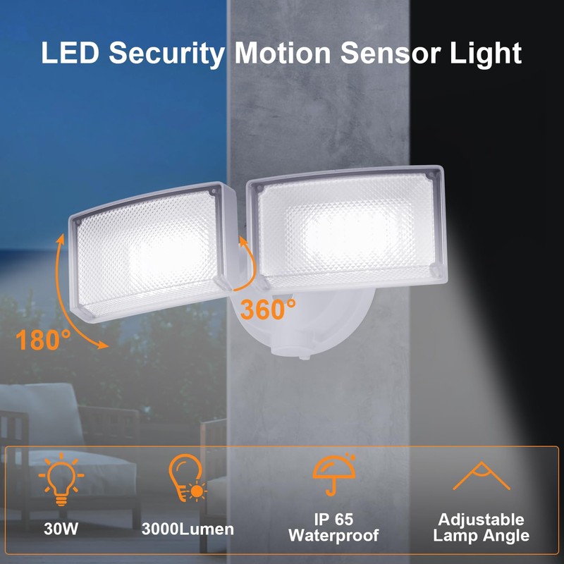 CELAVY 30W 3000 Lumen LED Dual-Head Flood Light Outdoor, Metal