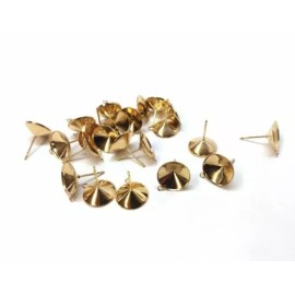 Unbranded 10 pcs (5 pairs) 304 Stainless Steel Earring Cone Posts Studs with Parallel 12mm