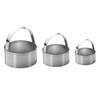 Maykito 3 Pieces Round Biscuit Cutter with Handle - Stainless