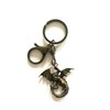 LARGE KEYRING - Flying Dragon - Antique Bronze Plated. Split