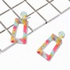 MALOYANVE Acrylic Dangles Drop Earrings for Women Multicolor Square Resin