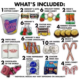 Fun Flavors Box Christmas Candy Gift Box Variety Pack, Holiday Plush, Chocolate, Snack Care Pack