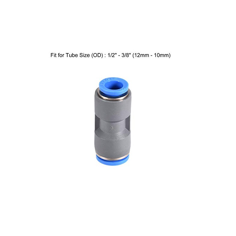 sourcing map Straight Push to Connector Reducer Fitting 12mm to
