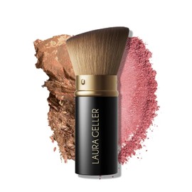 LAURA GELLER NEW YORK Brocha Kabuki retráctil para maquillaje facial líquido, crema y polvo con mango de aluminio