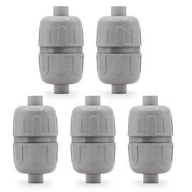 Wocloer 1/2 inch Liquid-Tight Connector,PVC Flexible Conduit Double-Ended Connector,Straight 180 Degree,Two-Way Conduit Connector,Electrical Conduit Fittings(5 Pcs)