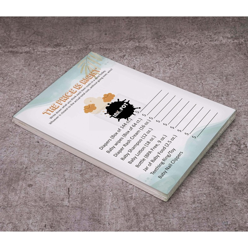 Inkdotpot The Price Is Right Baby Shower Game - Girl/Boy