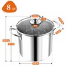 P&P CHEF 8 Quart Stock Pot with Lid, 8 Qt