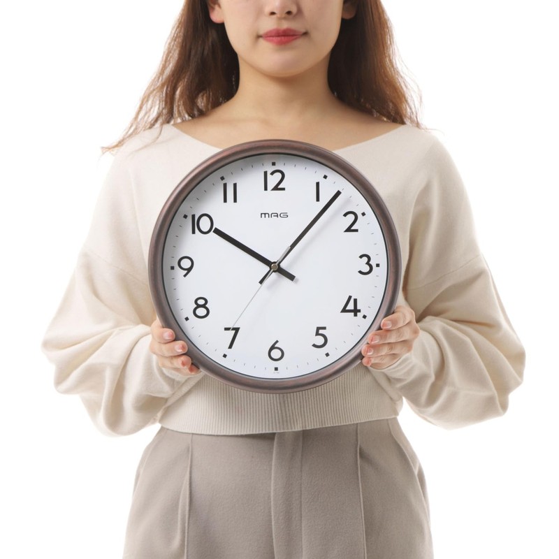MAG W-768BR-Z Wall Clock, Radio Clock, Analog, Torte, Night Second