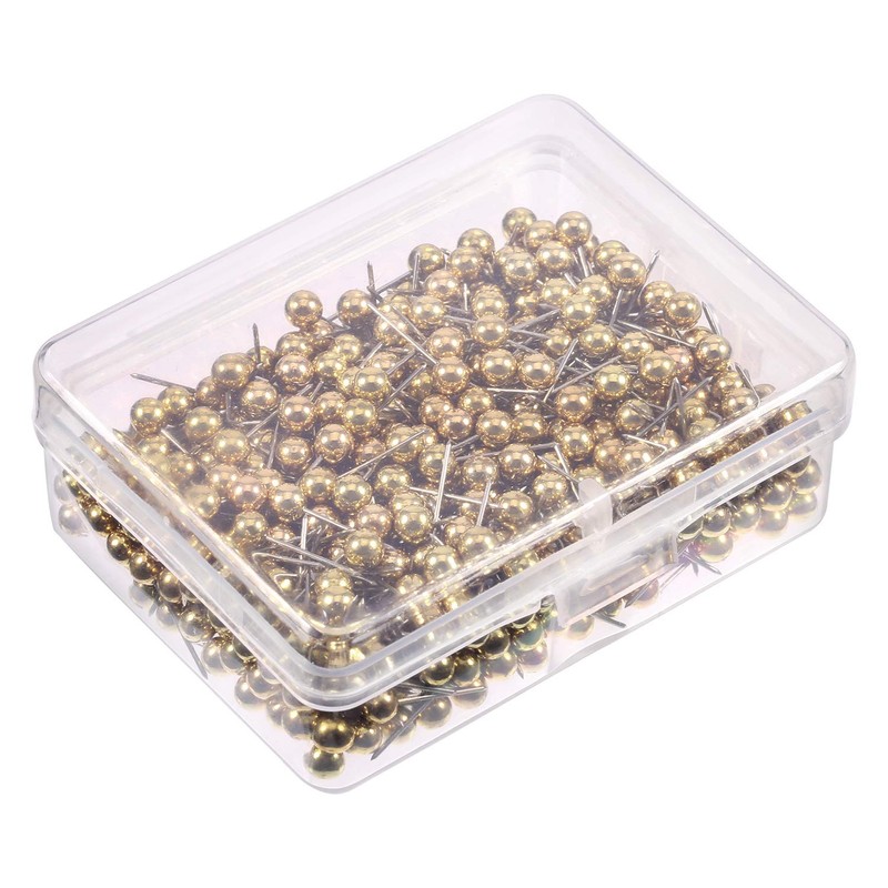 500 Pack Map Push Pins Map Tacks Small Size (Gold,
