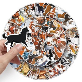 100 Pcs Horse Stickers Cute Horse Riding Party Favors & Decorations Gifts Waterproof Stickers for for Water Bottles Laptop Scrapbook for Kids Teens Adults