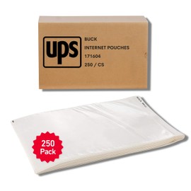 250 Pack 6.5"x10" UPS Shipping Label Sleeves – Clear Self-Adhesive Packing Slip Pouches, Waterproof Packing List Envelopes – Ideal for Shipping Documents, Mailing Labels, Invoices & Packing Slips