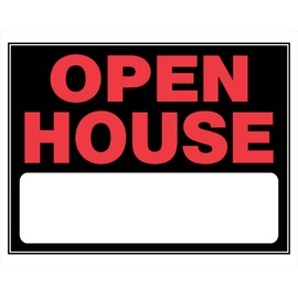 Hillman 842182 Open House Sign with Space for Fill in, Black and Red Plastic, 15x19 Inches 1-Sign