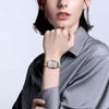 Oidea Elastic Strap Watch for Women: Gold Silver Rectangular Women's