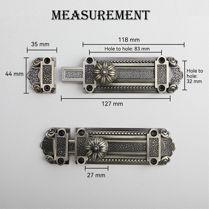 KAFENDA Vintage Gate Latch Zinc Alloy Slide Lock Heavy Duty