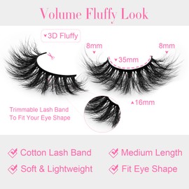 EMEDA False Eyelashes - Wispy Fake Lashes Faux Mink Fibers Fluffy Fake Eyelashes Volume Lashes Strip Lashes Pack 14 Pairs (False Lashes K4)