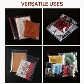 100 Clear Plastic SELF Seal Garment Clothing Bags with Safety Warning RESEALABLE Peel & Seal Polypropylene Clothes T-Shirt Shirt Display Postal Packing Postage Sacks MAILERS DVIVA (12" x 15")