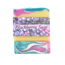 Blackberry Sage Handmade Artisan Soap (1 Pack) - Handcrafted Vegan Soap Bar, Berry scent 4oz