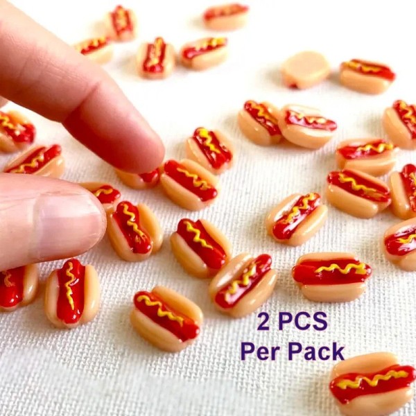 Unbranded 2pc Hotdog in Bun Dollhouse Miniature 1:12 Scale Fast