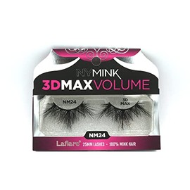 Laflare 3D NY MAX VOLUME EyeLashes, 20-25mm Long Dramatic Styles, 100% Real Mink Hair Lashes, Luxury Makeup, Natural, Light, Trendy, Variety, Reusable, Multi Layered Unharmfully Sourced Lashes (NM24)