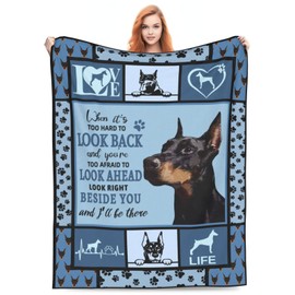 Doberman Dog Blanket Doberman Decor Throw Blanket Super Warm Soft Plush Lightweight Fleece Flannel Blanket Gifts for Dog Lovers Girls Boys Women Men Adults for Winter Couch Bedding 40"X50"