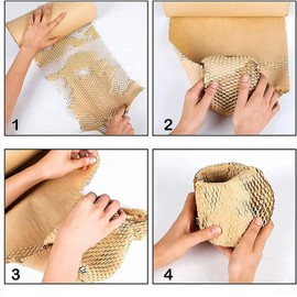 Eco Friendly Honeycomb Packing Paper, 20" x 328' Honeycomb Cushioning Wrap Roll for Moving Shipping Packaging Gifts, Recyclable Honeycomb Paper Moving Supplies Bubble Paper Wrapping Protective Roll