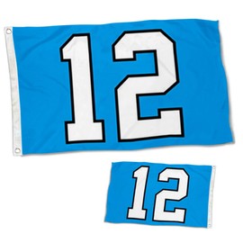 3ply Double Sided - 12TH Man Light Blue Flag Banner for Premium Heavy Duty Durable Garden Decoration Outdoor and Indoor Flags with 2 Grommets (3x5 Ft)