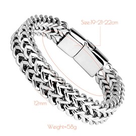 LOVANS Stainless Steel Bracelet for Men and Teens Braided Bracelets Unisex 19-22 cm, Stainless Steel, No information