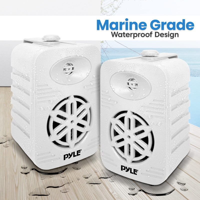 PyleUsa Indoor Outdoor Speakers Pair - 300 Watt Dual Waterproof