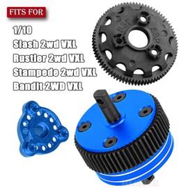 BRCatWPark 83T 48P Spur Gear w/21T 23T 25T Pinions Gear & Slipper Clutch Differential Case Upgrades Part for 1/10 Slash/Rustler/Stampede/Bandit 2WD (VXL),RC 83T Spur Gear & Diff Hops up,Navy Blue
