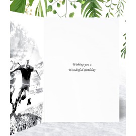 Grandson 14th Football Birthday Card - Medium Sized Card (A5 Size -148mm x 210mm) with Yellow Envelope