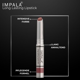 Impala - Lang anhaltender Lippenstift Farbe Mattes Pflaume Nº 121 | Permanenter Lippenstift | Permanenter Lippenstiftstick | Lange Haltbarkeit | Feuchtigkeitsspendender Lippenstift
