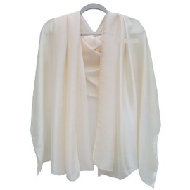 GFM® 100% Silk Scarf Shawl - for Evening Wedding Bridesmaids (Cream) (FS-SLK100-K-DDH)