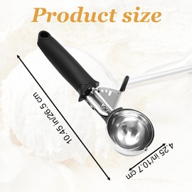 Stainless Steel Ice Cream Scoop – Easy-to-Use Trigger Mechanism, Ergonomic Handle, Non-Stick Scooper for Smooth Serving of Ice Cream, Gelato, and Sorbet