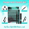Manga Eyelash Clusters DIY 144Pcs Lash Extension Kit Natural Lashes