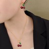 Cykdohy Sweet Cherry Earring Pendant Necklace Cute Set for Women